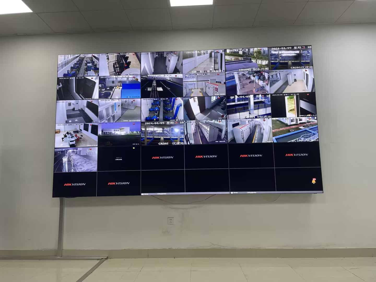 水廠55寸3*3信息監(jiān)控中心大屏拼接屏驗(yàn)收！